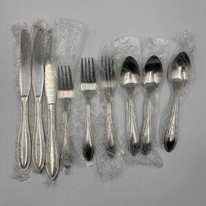 Pfaltzgraff American Bead Set 9 Pc Spoons Forks Knives Flatware Serveware